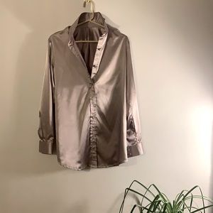 Satin button down